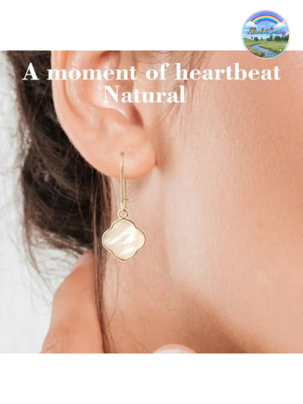 14K Gold Plated Drop Dangle Earrings Natural Shell Pearl Women's Handmade